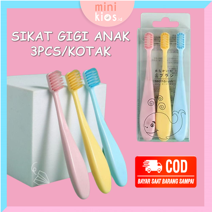 Sikat Gigi Soft Anak /Sikat Gigi Anak 1set isi 3pcs Untuk 2-5 Tahun