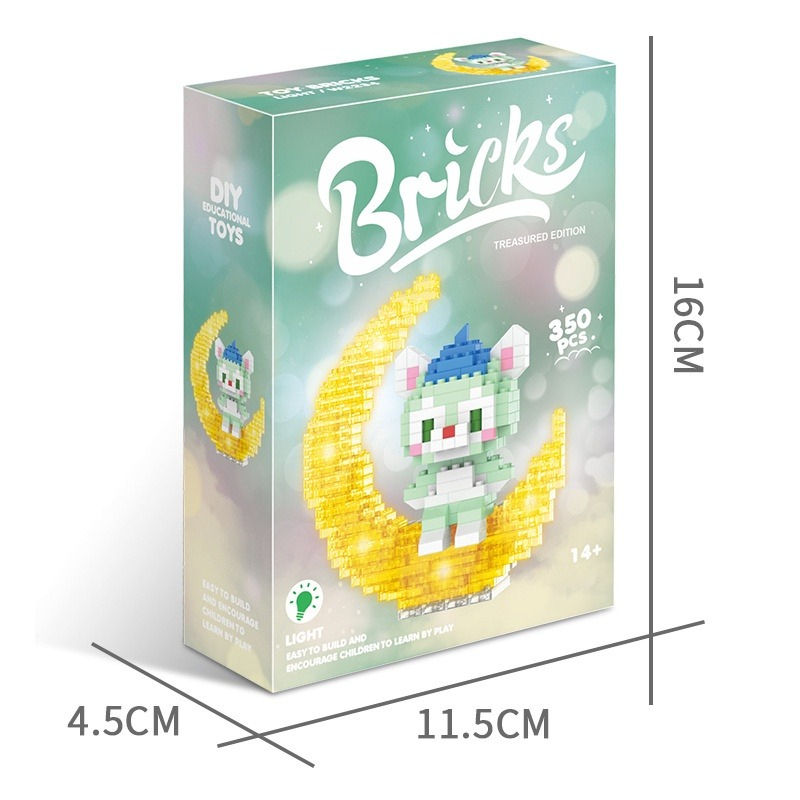 ✨（Bisa Bersinar)Mainan Balok Edukasi Karakter Kartun Mainan Balok DIY 3D Puzzle Brick Mini