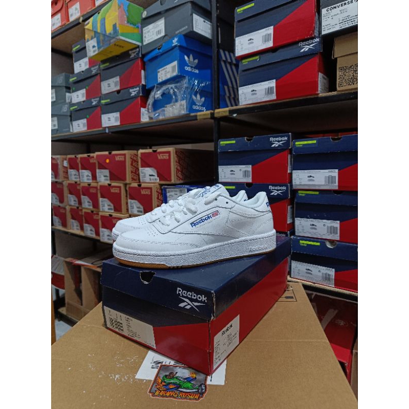 Reebok Classic Club C 85 White Blue Original Resmi MAP