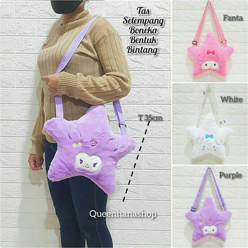 New Tas Selempang Boneka Bentuk Bintang Cute Karakter