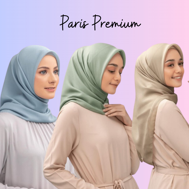 Hijab Segi Empat Paris Premium Voal // Jilbab Segiempat Paris Premium // Kerudung Paris Polos