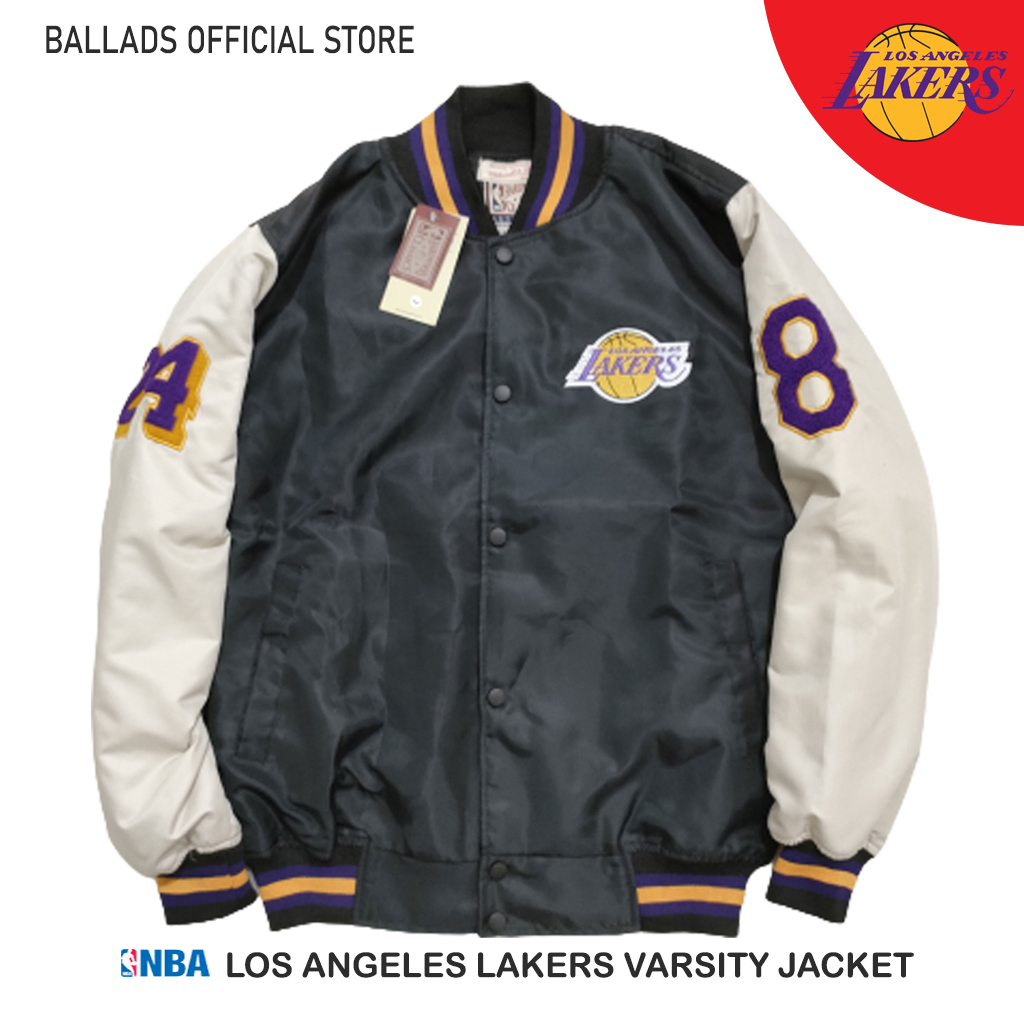 Jaket Varsity Basket ball NBA Los Angeles Lakers Club Logo Full Bordir Premium Original