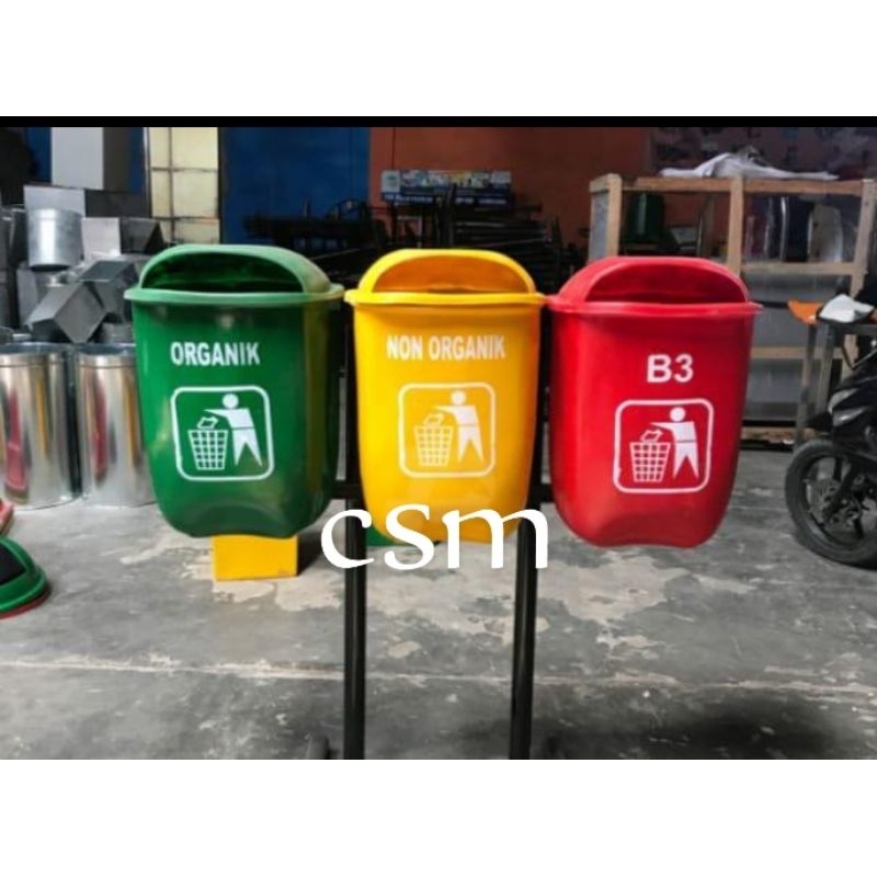 Tempat sampah oval fiberglass