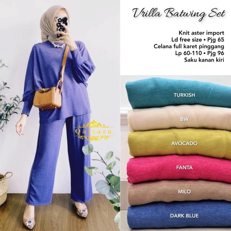 SETELAN WANITA JUMBO/VRILLA/ONESET BLOUSE WANITA KNIT ASTER IMPORT JUMBO LD 130 CM FIT XXXL