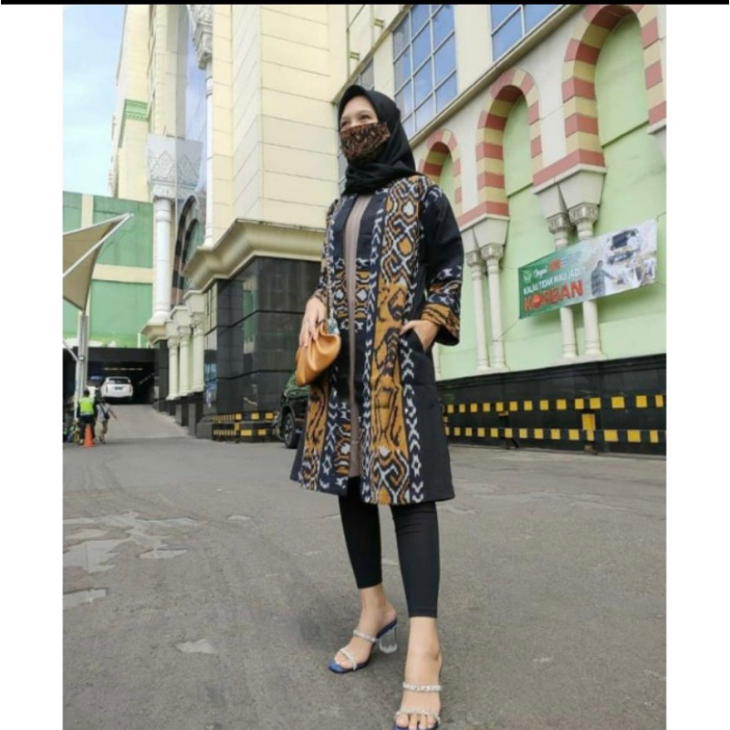 kardigan tenun etnik jepara asmat - kardigan tenun hitam asmat