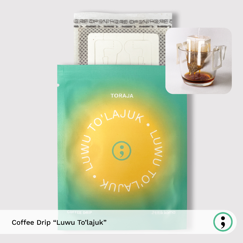 

Drip bag Coffee Filter Toraja Luwu To'lajuk Titik koma Easy to brew - Box isi 5 pc