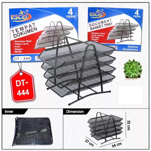 

Esco Document Tray Jaring 4 Susun DT-444 ( IRRA STORE )
