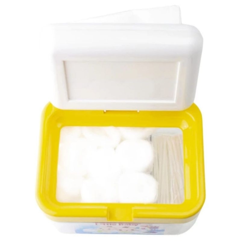 Little Baby Box 3 in 1 Multifungsi Anti Pecah - Tempat kapas, tissue, dan cotton bud