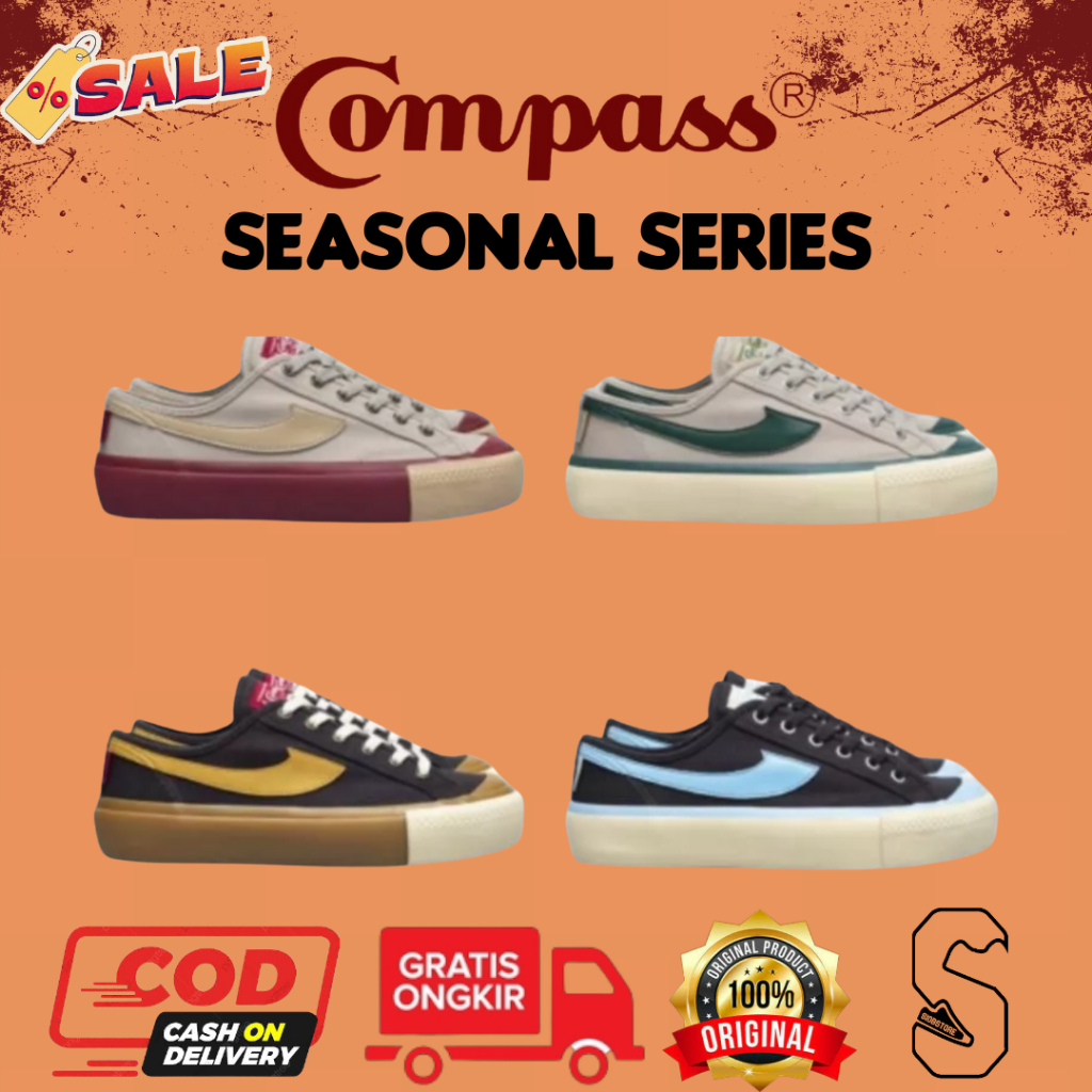 SEPATU COMPASS GAZELLE LOW SEASONAL SERIES / COMPASS GAZELLE LOW CHOCO ICE / COMPASS GAZELLE LOW CAR