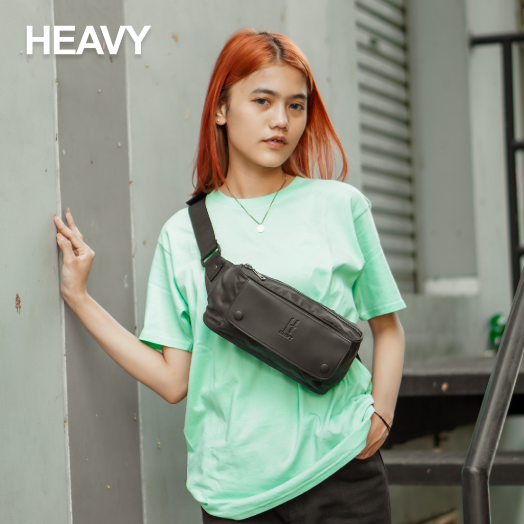 TAS SELEMPANG PRIA HEAVY.BAG. WAIST BAG HEAVY( WATERPROOF) anti air