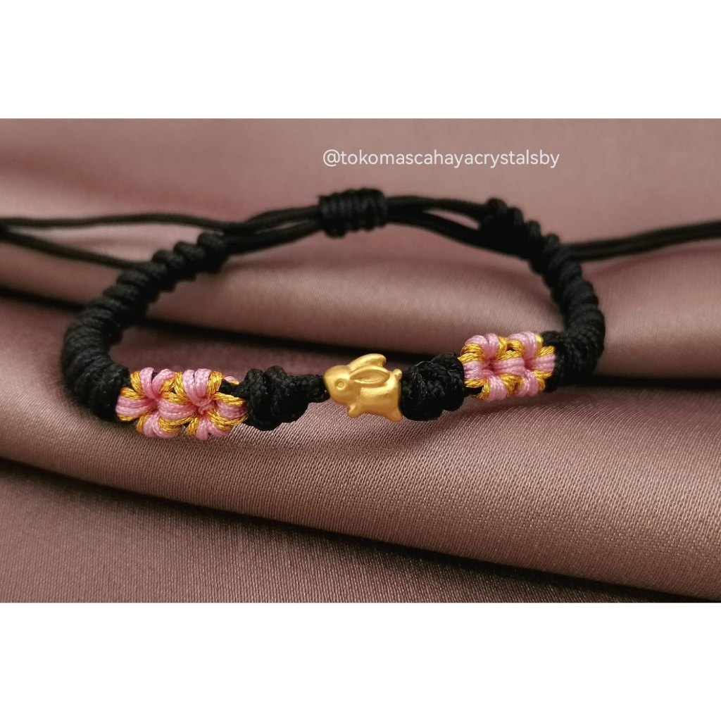 Gelang Charm Kelinci Emas kadar 24k HK Hongkong 999% 999 &amp; Gelang Serut