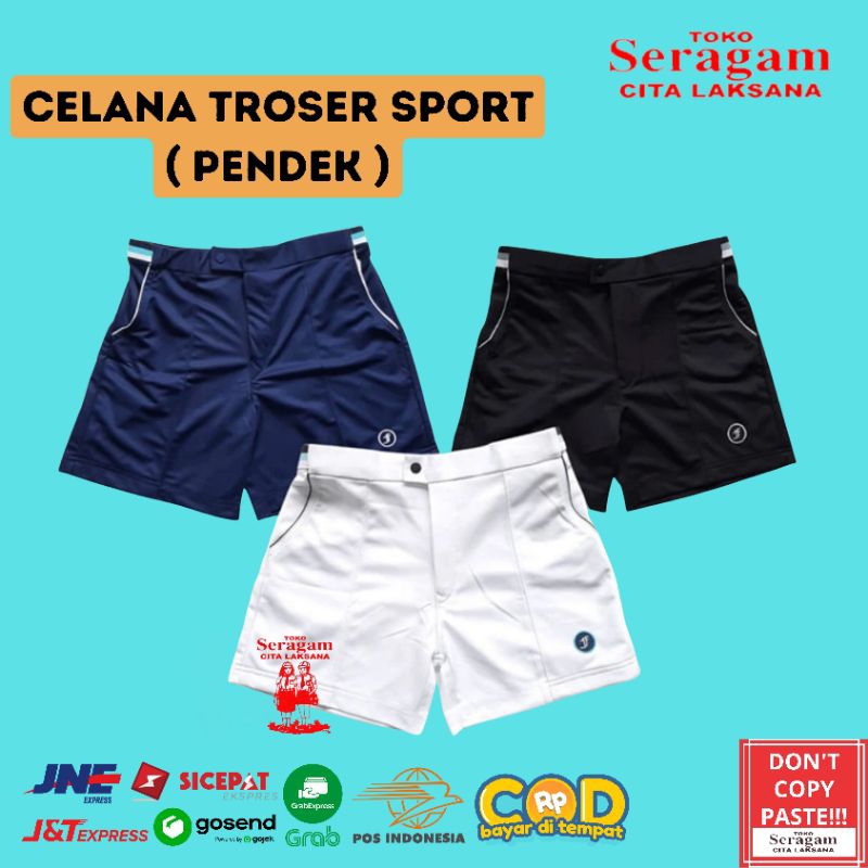 Celana Troser Sport Pendek Pria / Celana Tes Akademi Polisi / TNI / ABRI / Celana Pendek Olahraga Pria / badminton / Tenis