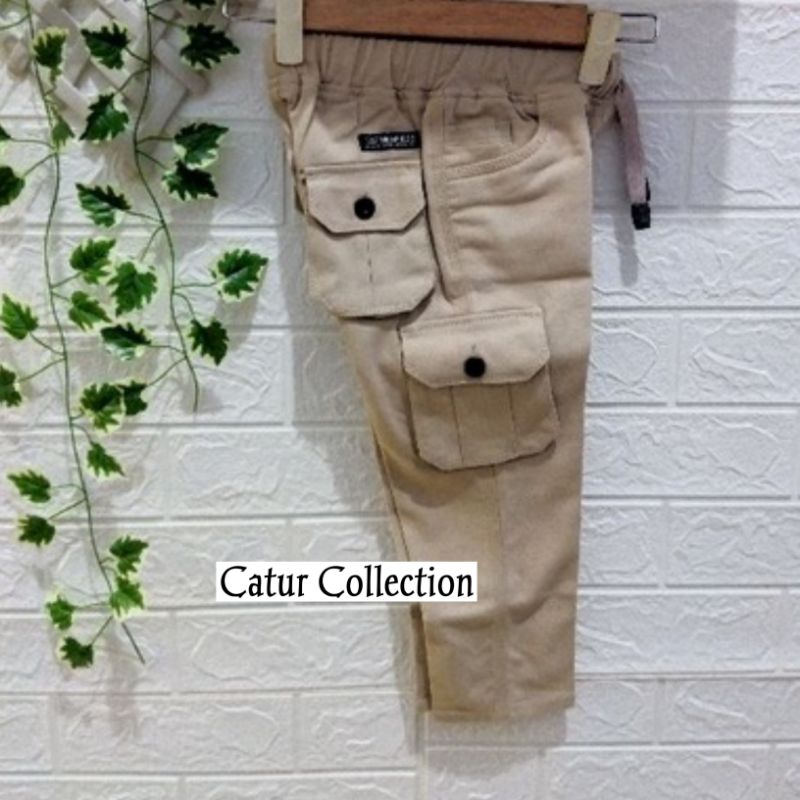 Celana Panjang Cargo Anak Laki-laki Usia 1-12 Tahun Cargo Panjang Anak Pinggang Karet kolor