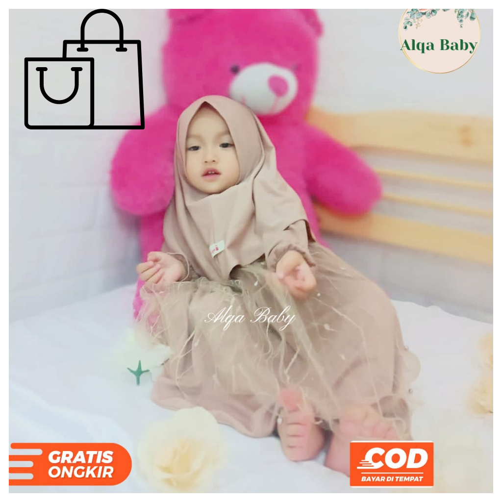 Gamis Bayi Perempuan Lucu 0-18 bulan Baju Anak Perempuan Setelan Anak Perempuan Gamis Bayi Perempuan