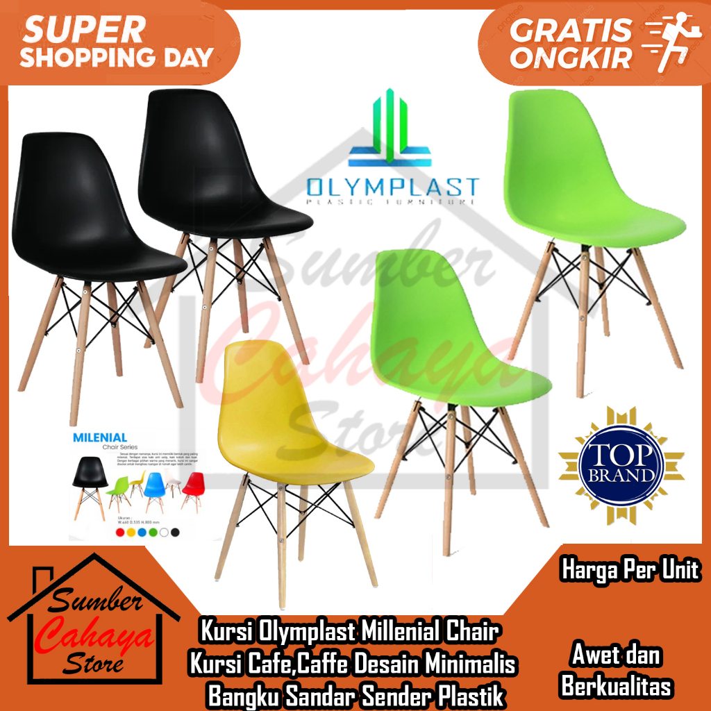 [Kargo] KURSI MILLENIAL CHAIR  KURSI KERJA BELAJAR DESAIN MINIMALIS BANGKU SANDAR SENDER CAFE CAFFE 