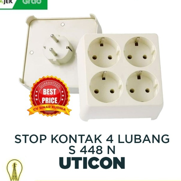 Uticon S-448N Stop Kontak 4 in 1 Original SNI