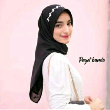 Segi empat mutiara paris voal premium / payet bando