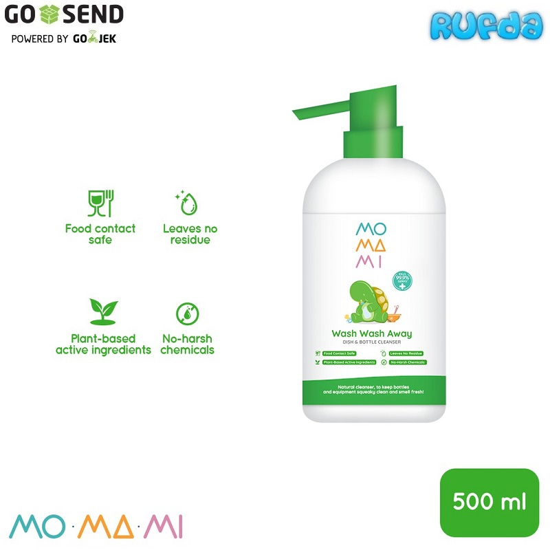 Momami 500ml Wash Away Sabun Pencuci Botol Alat Makan Piring Bayi Food Grade Plant Based Surfactant Halal