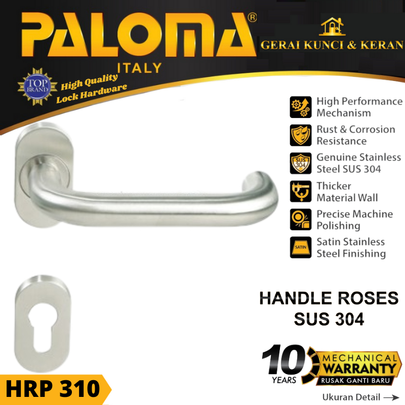 Handle Pintu Roses PALOMA HRP 310 LHT PABLO OV SS GAGANG PINTU RUMAH