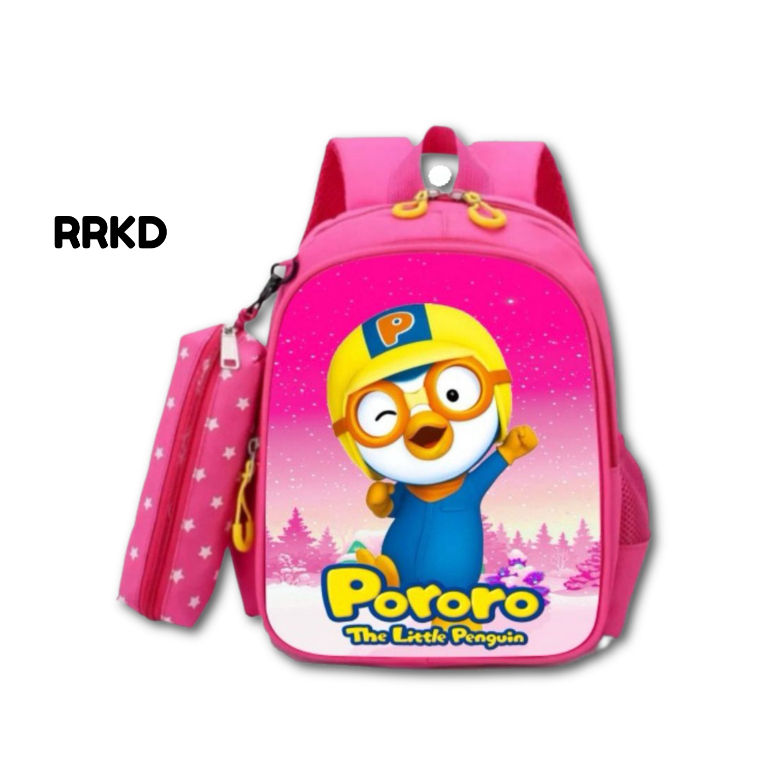 Raarkids Tas pororo Ransel anak sekolah TK SD PAUD Unisex Karakter Kartun Gambar Printing Anti Air