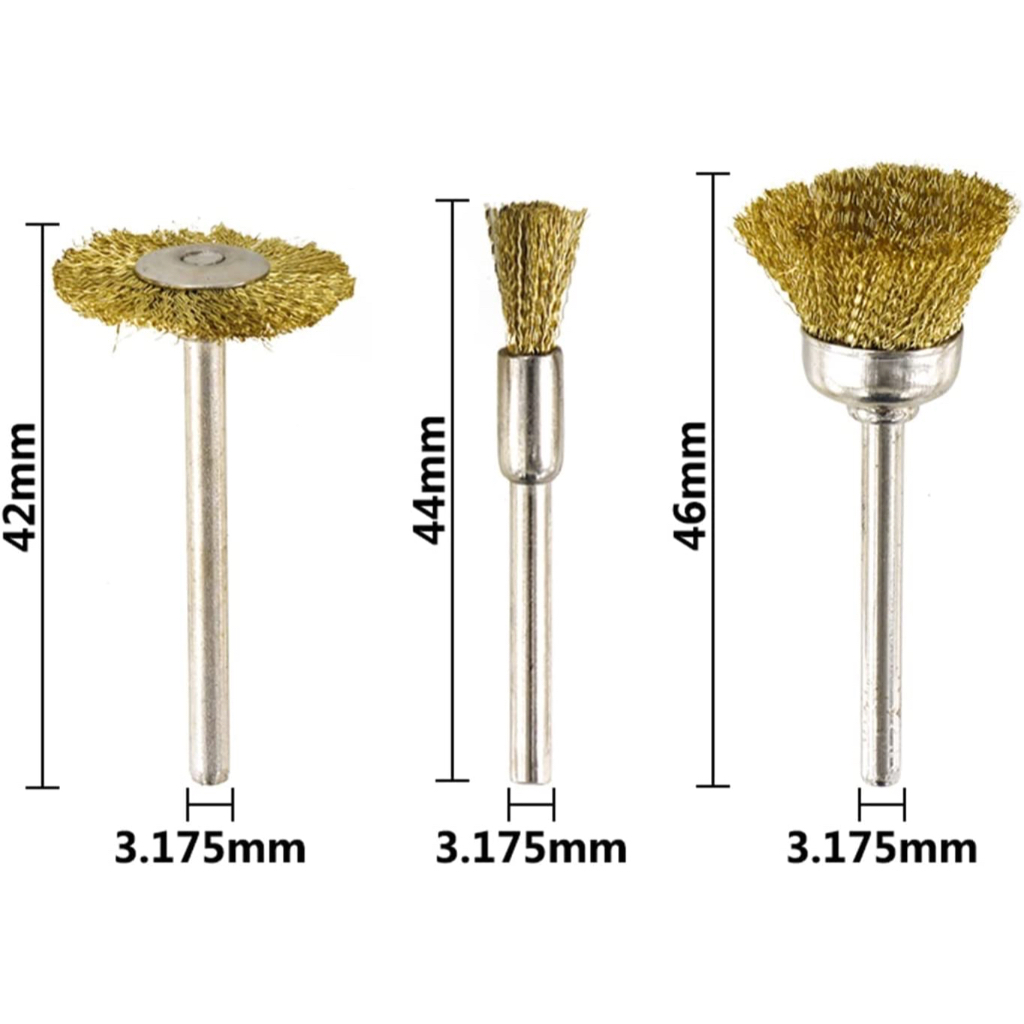 SIKAT KAWAT KUNINGAN MINI SET 3PC BRASS WIRE BRUSHES WHEEL