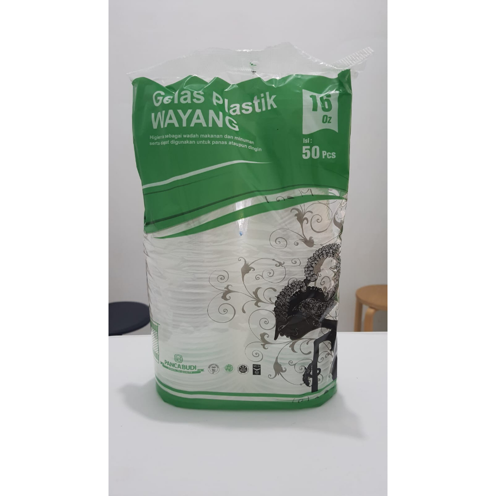 Gelas Plastik Oz Merk Wayang - Ukuran 16 Oz