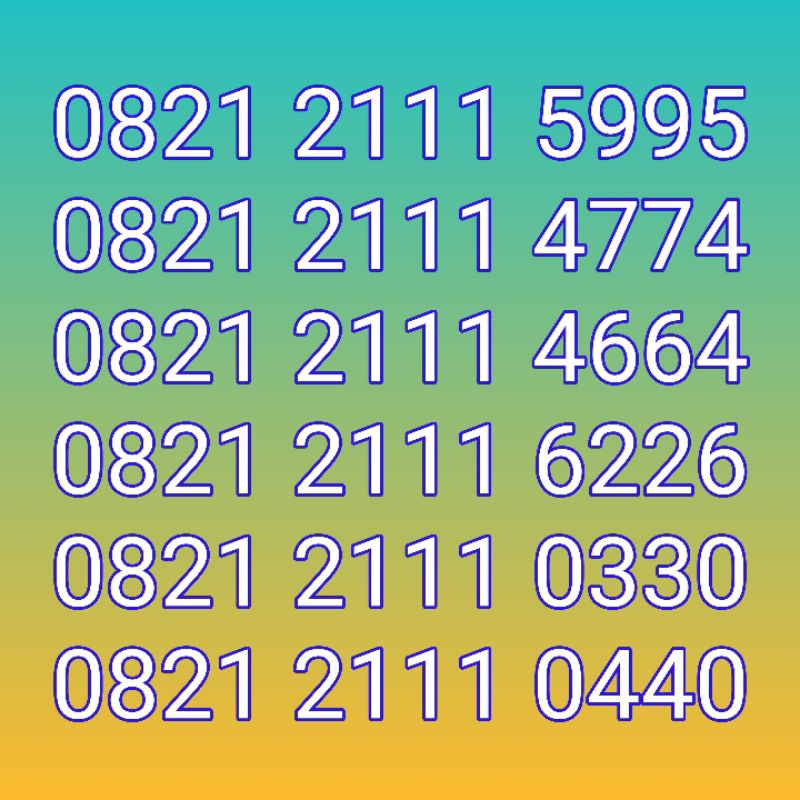 Nomor Cantik Simpati Rapi