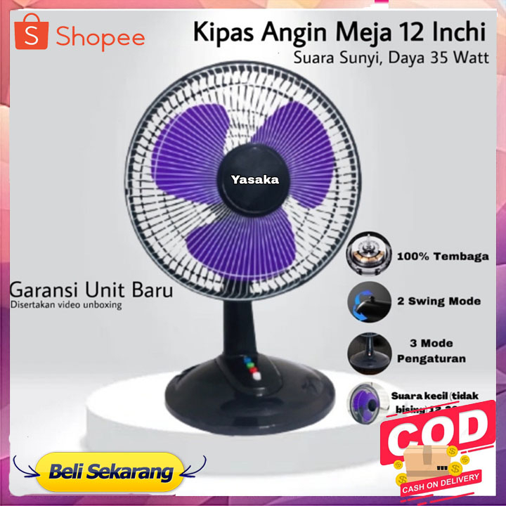 KIPAS angin 2in1 YASAKA / KINGSTON 12 INCH / DESK FAN / KENCANG MURAH BERGARANSI RESMI MANTAP MURAH