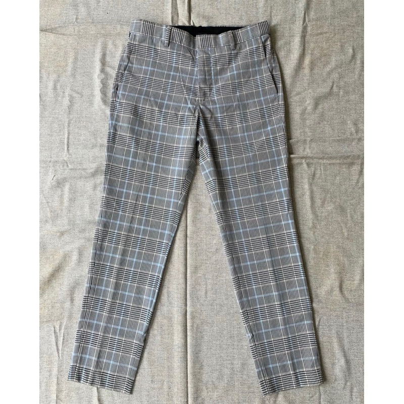 Tartan pants skinny fit h&m