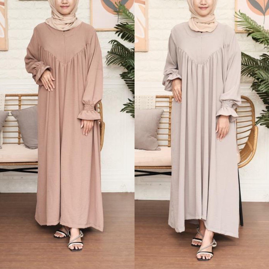 VS - RUMANIYA DRESS WANITA CRINCLE AIRFLOW / GAMIS WANITA MUSLIMAH