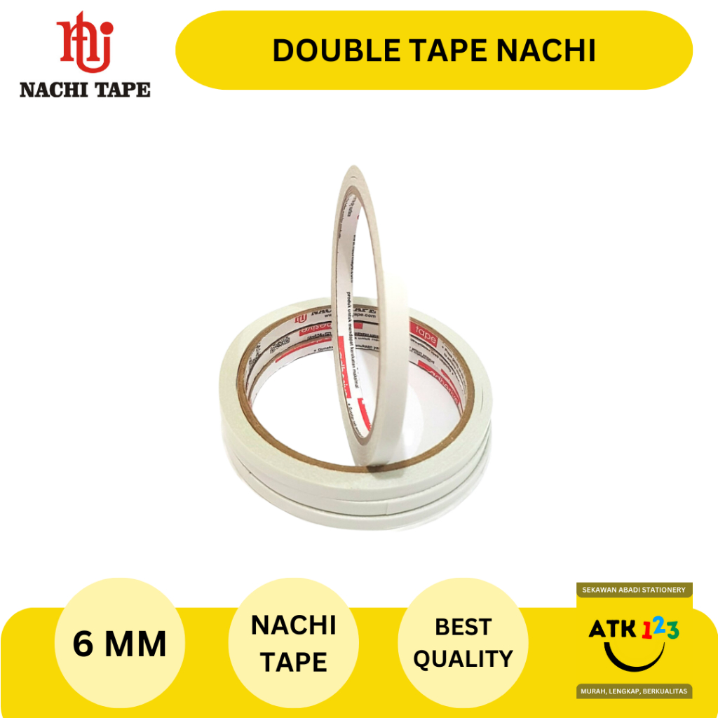 

Isolasi Double Tape / Isolasi Bolak Balik Nachi 6 mm x 10 yards