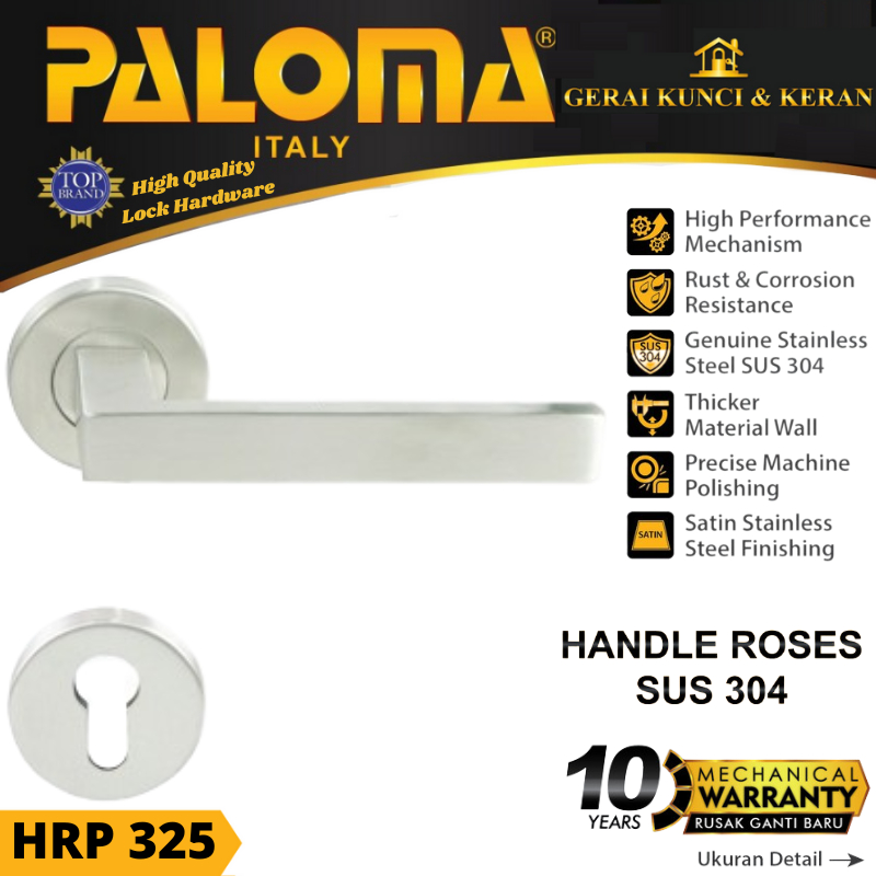 PALOMA HRP 325 Handle Pintu Roses Stainless Steel Lever Gagang Door