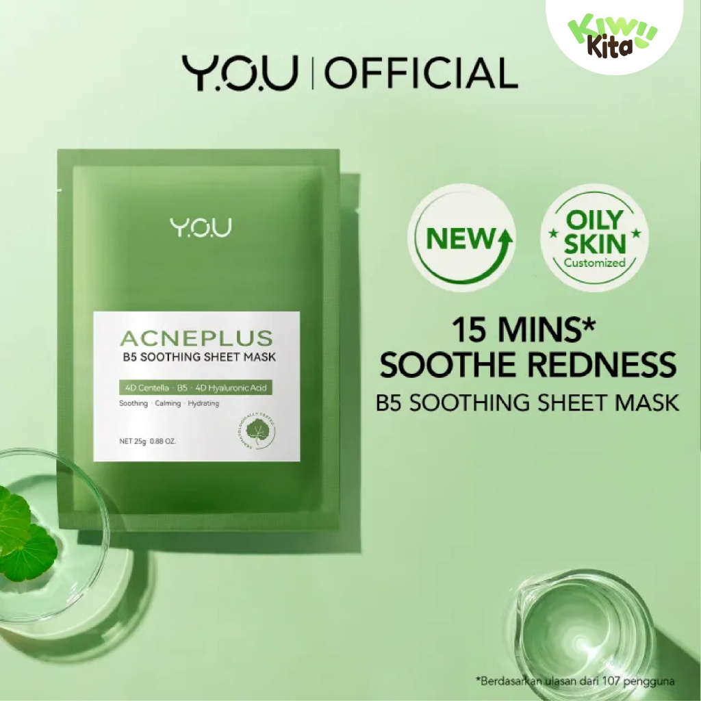 YOU AcnePlus B5 Soothing Sheet Mask | Masker Jerawat | Acne Treatment
