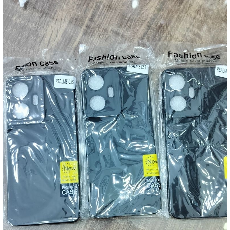CASING MACARON REALME C55 FULL BLACK