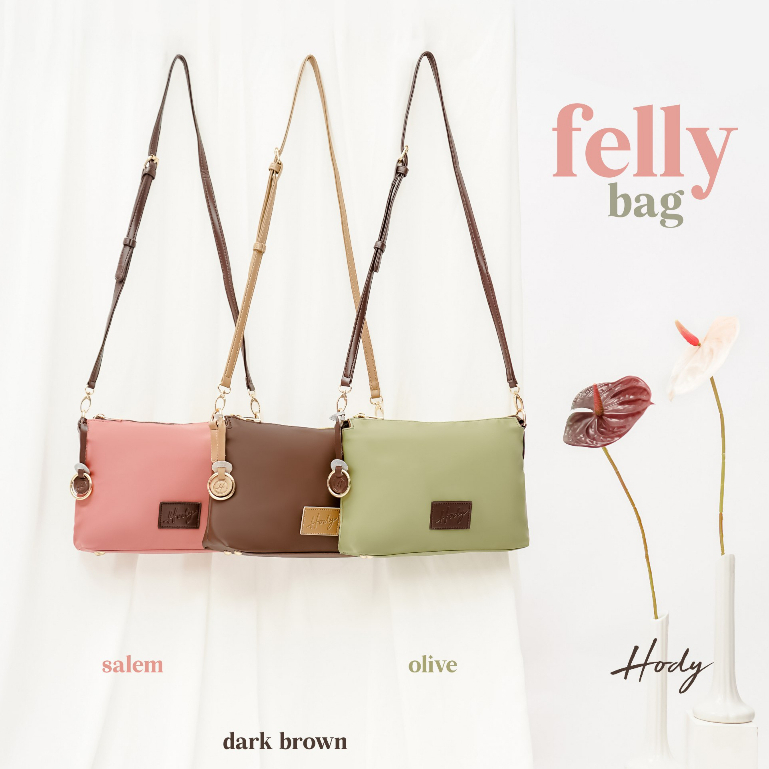 Tas Wanita Selempang Kekinian HODY Felly Bag Sling Bag Premium Waterproof MOCCA Moka