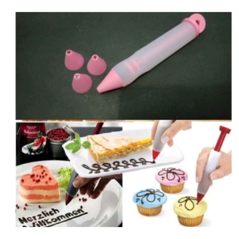 Pen dekorasi baking / Alat dekorasi baking / Alat tulis dekorasi kue / Pen silikon untuk menulis di 