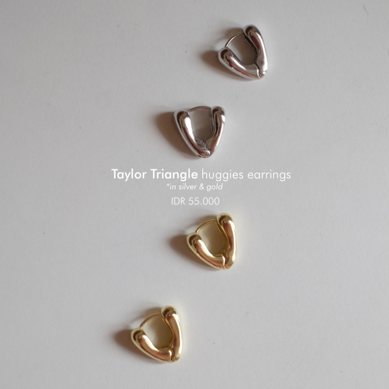 Ark.co - Taylor earrings (circle ; triangle) anting statement basic gold minimalis