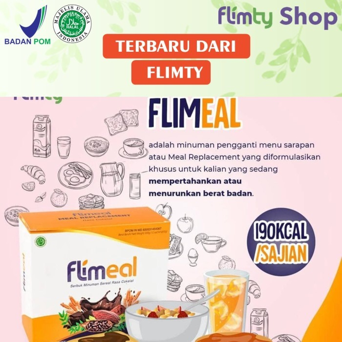 Flimeal Flimty Meal 1 Box 12 Sachet Sereal Diet Cereal BPOM Halal Original