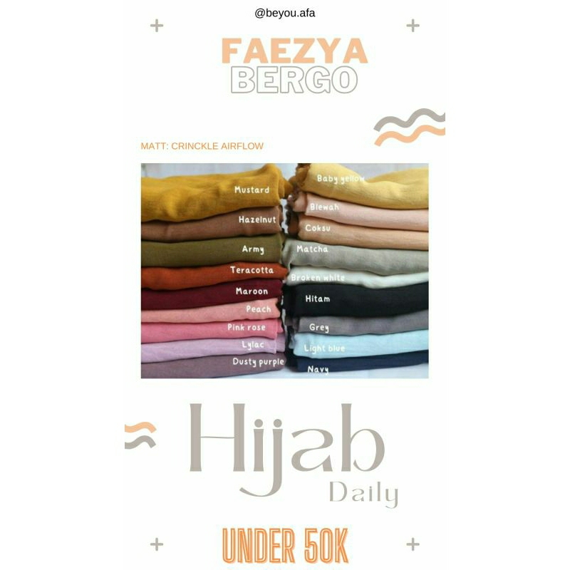 Faezya Bergo Crinkle Airflow Hijab Instant