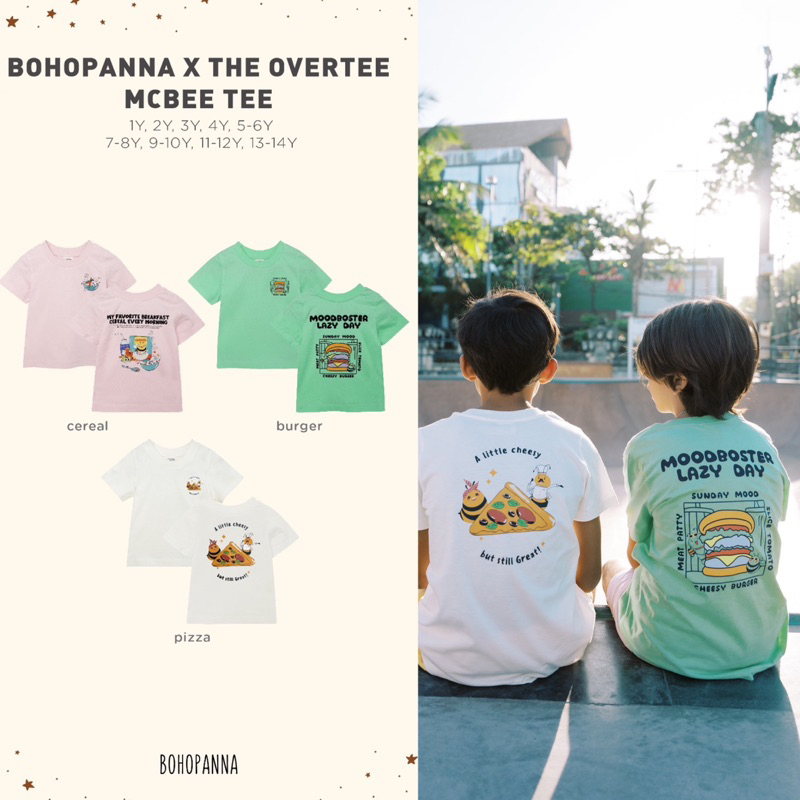 Bohopanna x The Overtee Mc Bee Tee 1-10y / Kaos Anak Unisex