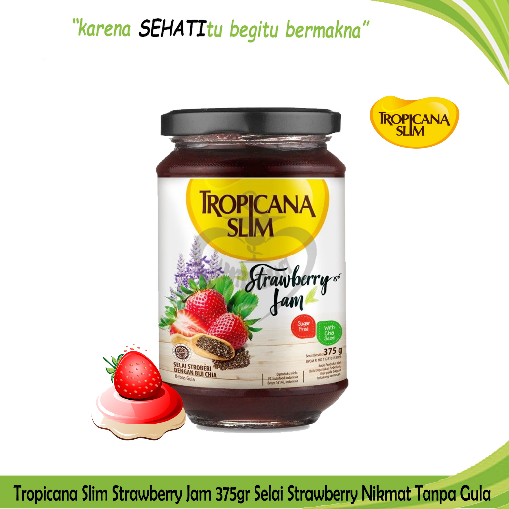 Tropicana Slim Jam Strawberry 375 Gram Selai Strawberry Bebas Gula