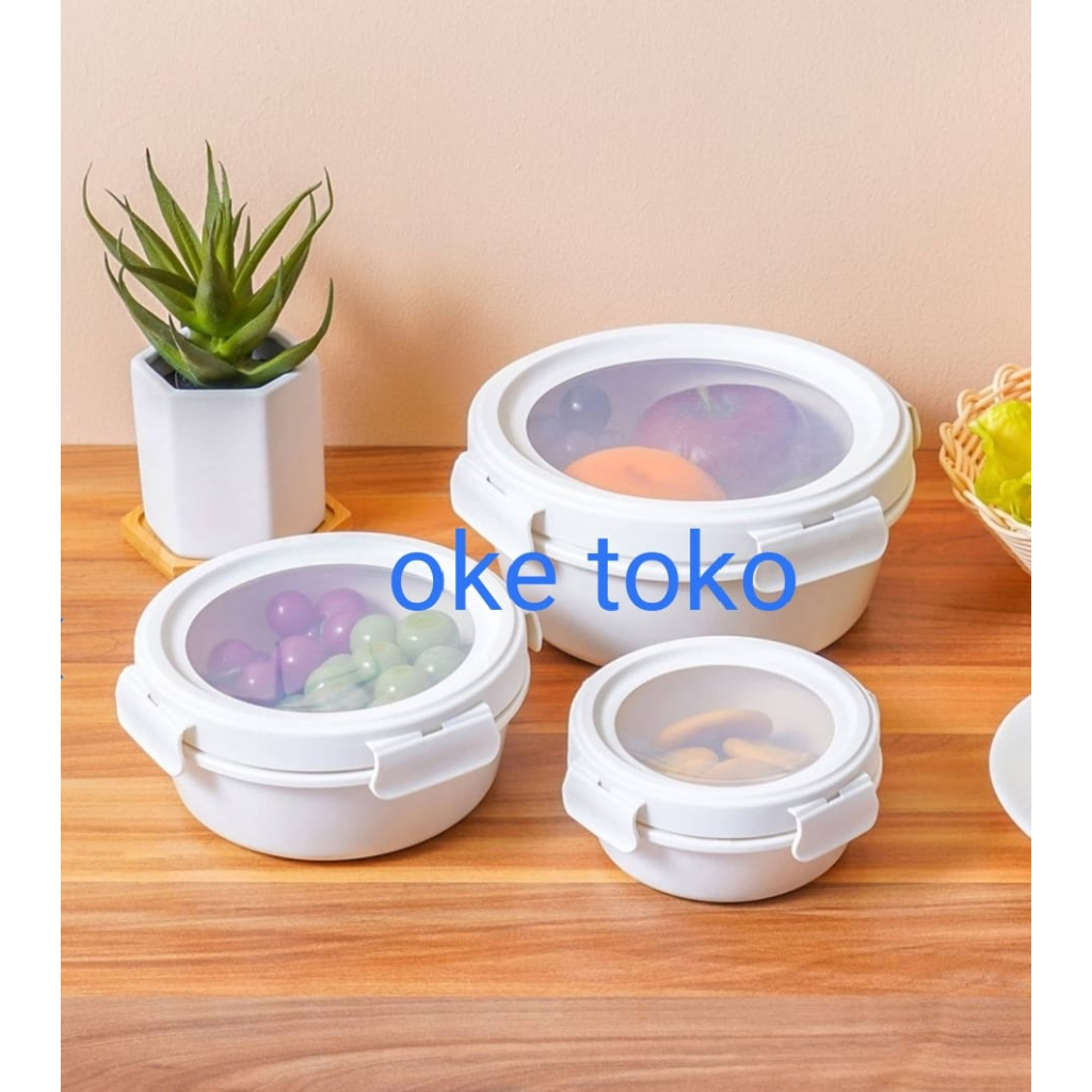 WADAH MAKAN BUNDAR APPETITE ISI 3 / FOOD CONTAINER ROUND SET OF 3