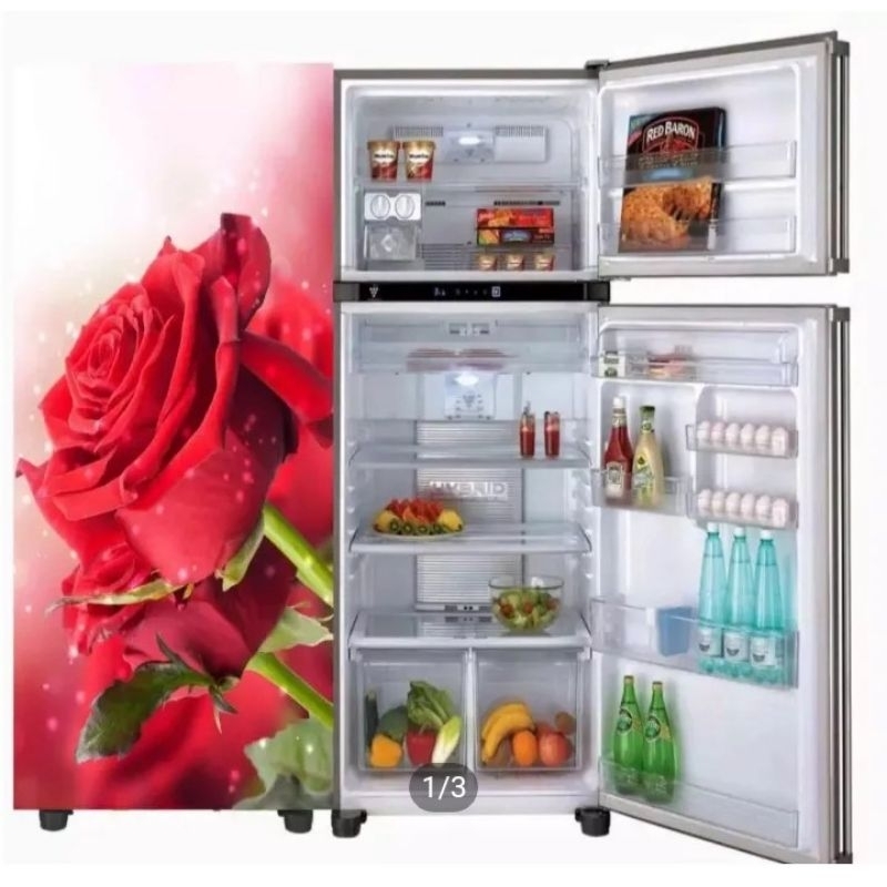 Stiker kulkas pintu 1 mawar merah