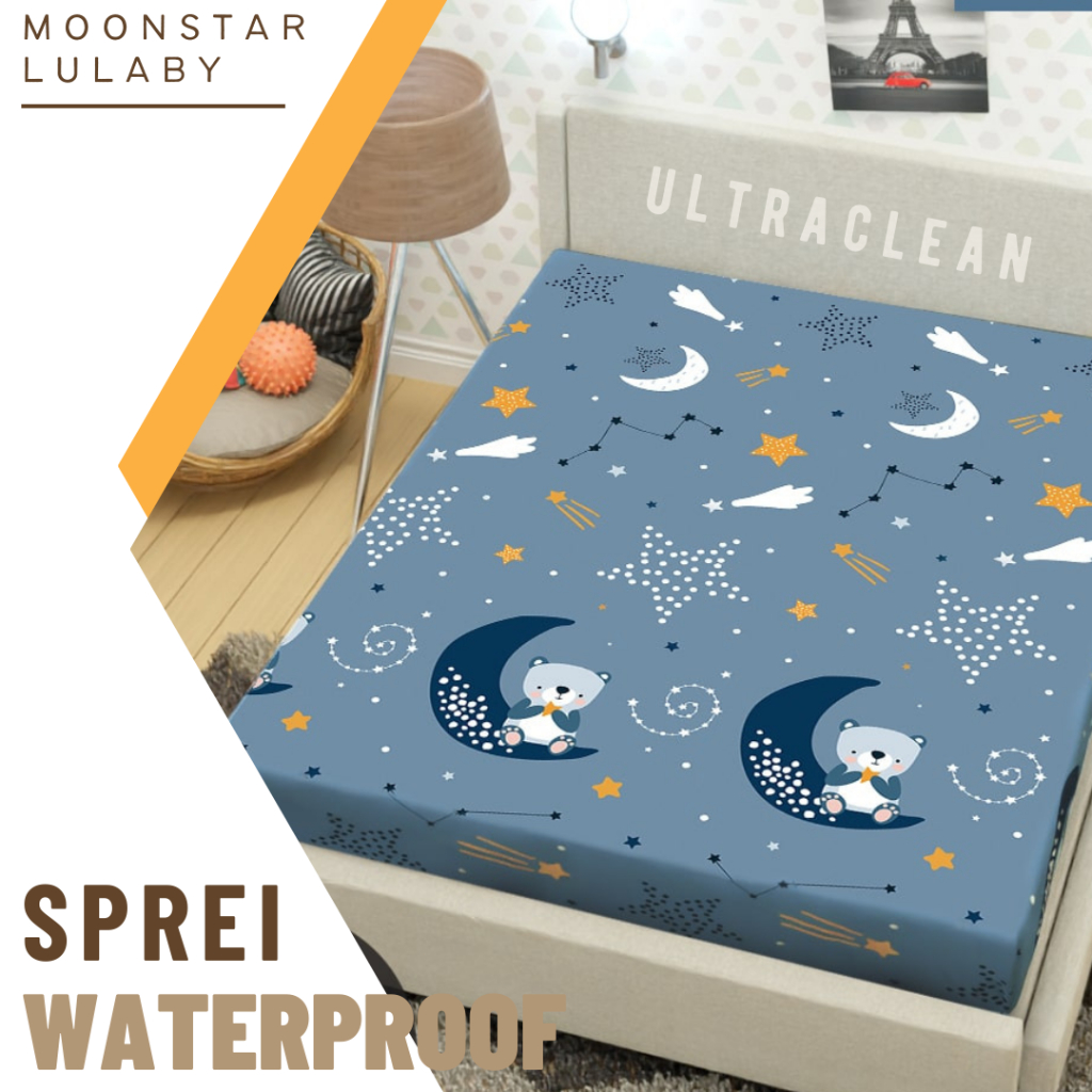 Sprei Waterproof ANAK LAKI CONTRUCTION CARS Anti Ompol Tidak Tembus size 90 100 120 140 160 180 &amp; 200