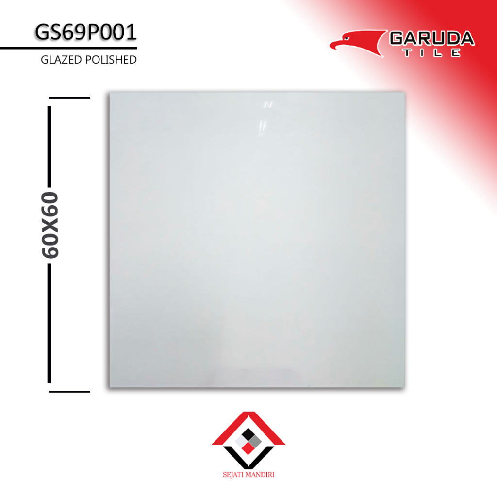 granit 60x60 - putih polos - garuda pure white