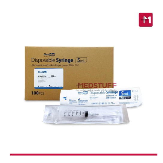 Syringe Onemed 5cc With Needle Spuit Onemed Spoit Onemed