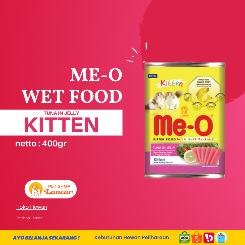 Me-O Canned Kitten Food Tuna in Jelly 400 g