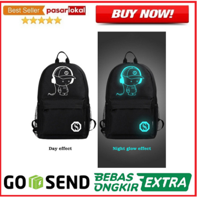 Jual Tas Ransel Oxford Glow in The Dark Limited
