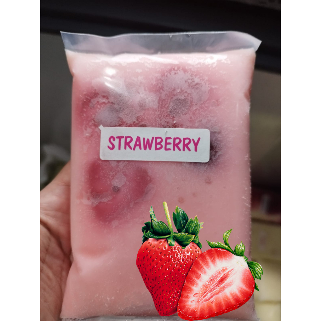 

ice strawberry yoghurt dari buah asli pilihan dalam keadaan beku tanpa pengawet 250ml