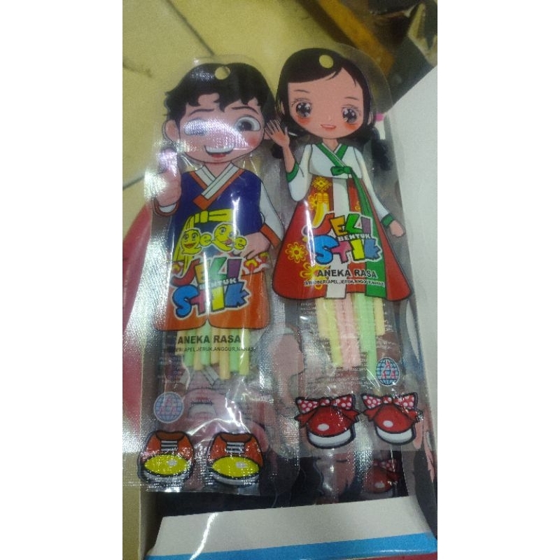 Jeli bentuk stik 1 dus isi 30pcs permen sedotan jadul AAA